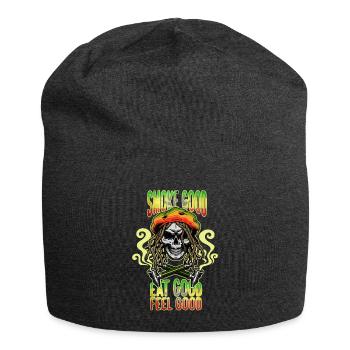 Weed Cannabis Marijuana Pot Gift - Jersey Beanie - charcoal grey - Front