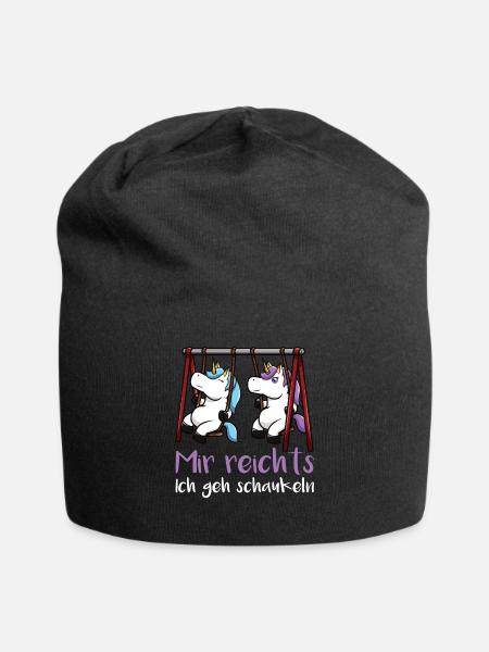 Einhorn Mir Reichts Ich Geh Schaukeln Schaukel Spi - Jersey-Beanie - Schwarz