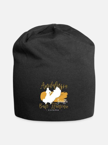 Andalusia Seville Place for Spanish Flamenco - Jersey Beanie - black