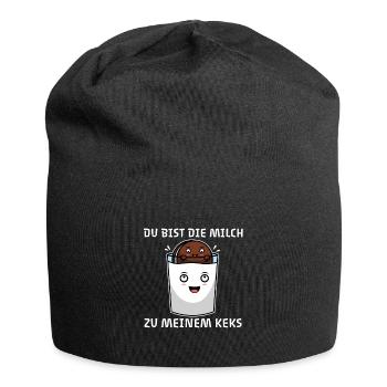 Du bist die Milch zu meinem Keks - Jersey-Beanie - Schwarz - Vorne