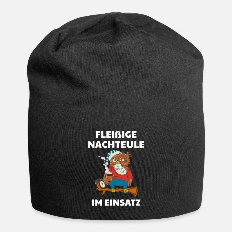 Fleißige Nachteule Krankenpflege Geschenk - Jersey-Beanie - Schwarz