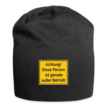 Außer Betrieb Lustige Straßenschilder Bauarbeiter - Jersey-Beanie - Schwarz - Vorne