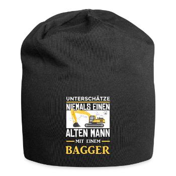 Alten Mann Mit Bagger Baggerfahrer Bagger - Jersey-Beanie - Schwarz - Vorne