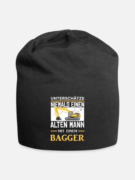 Alten Mann Mit Bagger Baggerfahrer Bagger - Jersey-Beanie - Schwarz