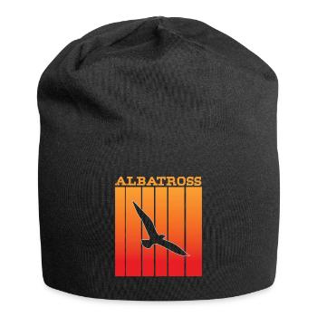 Albatros -Schattenspiel im Sonnenuntergang - Jersey-Beanie - Schwarz - Vorne