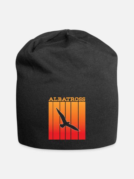 Albatros -Schattenspiel im Sonnenuntergang - Jersey-Beanie - Schwarz