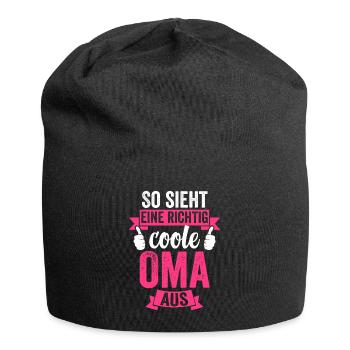 So Sieht Eine Richtig Coole Oma Aus Omi Greisin Ah - Jersey-Beanie - Schwarz - Vorne