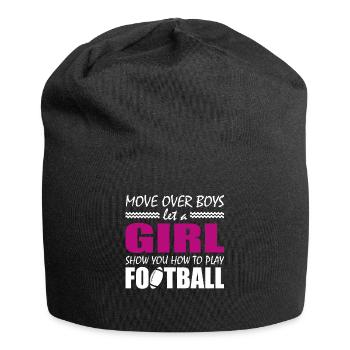 AMERICAN FOOTBALL WOMAN GIRL SISTER - Jersey Beanie - black - Front
