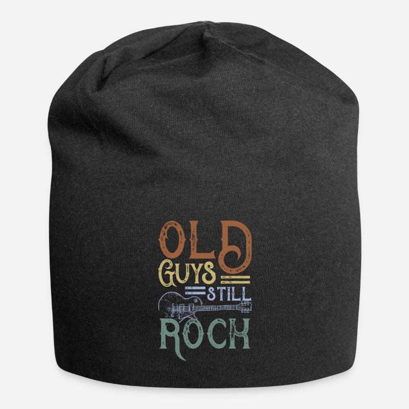 Electric Guitar Themed design | Old Guys Still - Jersey Beanie - black