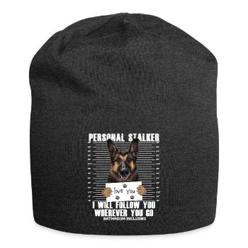Funny German Shepherd Stalker Cartoon - Jersey-Beanie - Anthrazit - Vorne
