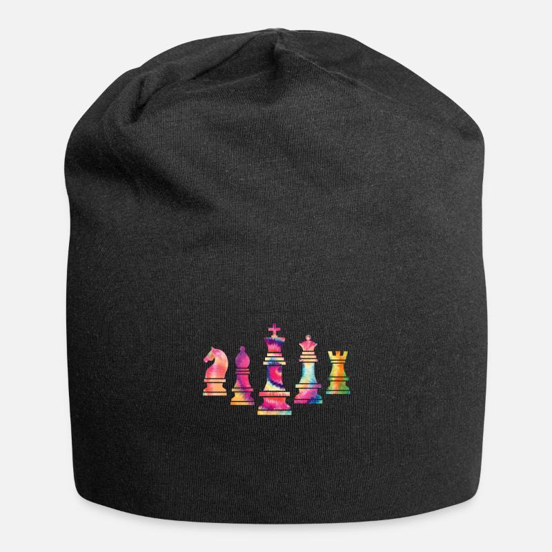 Schach König - Jersey-Beanie - Schwarz