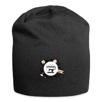 I Love Sewing Ich Liebe Nähen Handmade - Jersey-Beanie - Schwarz - Vorne