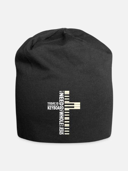 Musicien de clavier chrétien Jesus Lover Band - Bonnet en jersey - noir