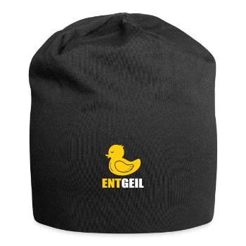 Ente Entgeil Motiv Entchen Gummiente Quitscheente - Jersey-Beanie - Schwarz - Vorne