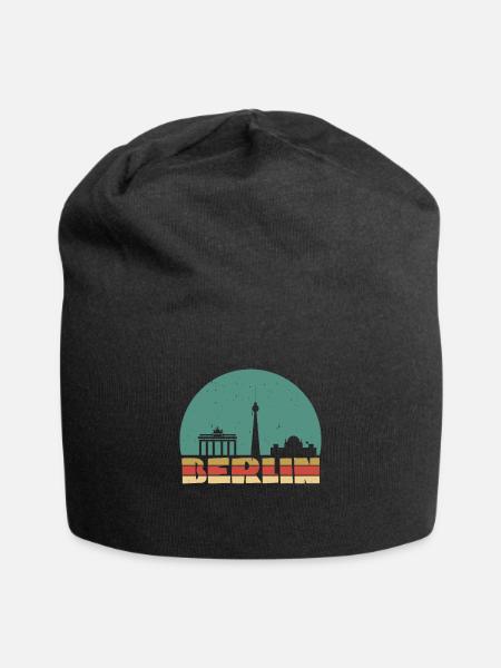 Skyline Berlin Vintage - Jersey-Beanie - Schwarz