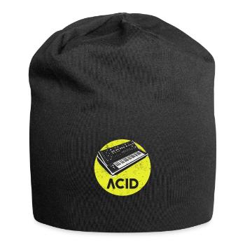 Retro Synthesizer Acid Techno House Analog - Jersey Beanie - black - Front