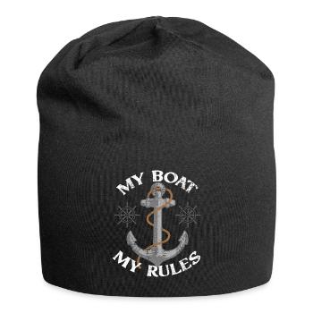 My Boat My Rules Sailing Gift - Jersey Beanie - black - Front