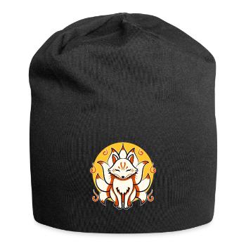 Japanische Kami Inari Fox Kitsune maske - Jersey-Beanie - Schwarz - Vorne
