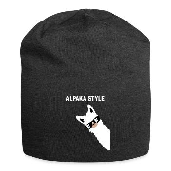 Lustiges Alpaka Design Alpaka Style Spruch - Jersey-Beanie - Anthrazit - Vorne