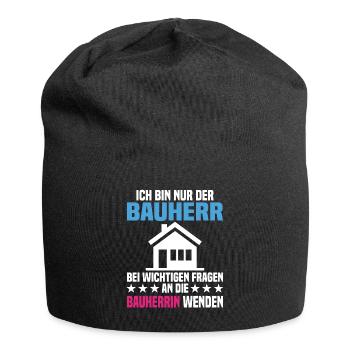 Bauherr Bauherrin Eigenheim Richtfest Geschenk - Jersey-Beanie - Schwarz - Vorne