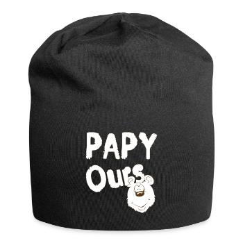 Papy Ours blanc - Bonnet en jersey - noir - Devant