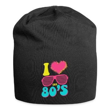 I love the 80's - 80s Retro - Jersey Beanie - black - Front