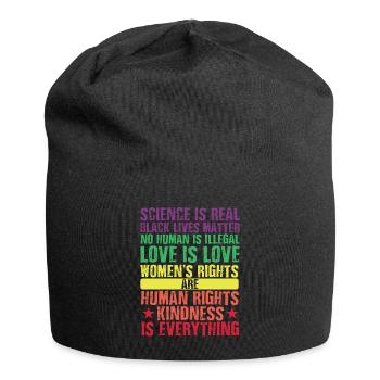 Menschenrechte Love Is Love Black Lives Matter - Jersey-Beanie - Schwarz - Vorne