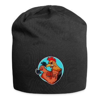 Poulet robinet fitness cadeau d’haltère - Bonnet en jersey - noir - Devant