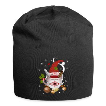 Gnome Dwarf Christmas Fruit Tea Elves Nut - Jersey Beanie - black - Front