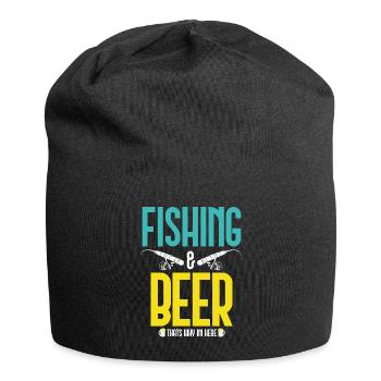 fishing fishing fishing fishing fishermen angler fish - Jersey Beanie - black - Front