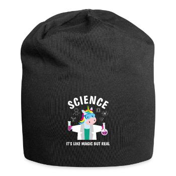 Funny Science Is Like Magic But Real Unicorn Lover - Jersey Beanie - black - Front
