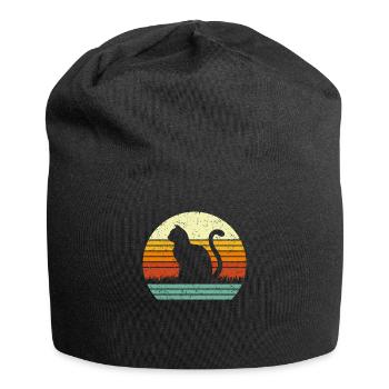 Amant de chat Vintage Cats Black Cat Retro Style Gift - Bonnet en jersey - noir - Devant
