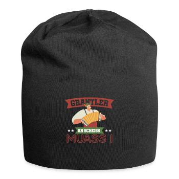 Bayern Grantler Bayrisch Grantln Geschenk - Jersey-Beanie - Schwarz - Vorne