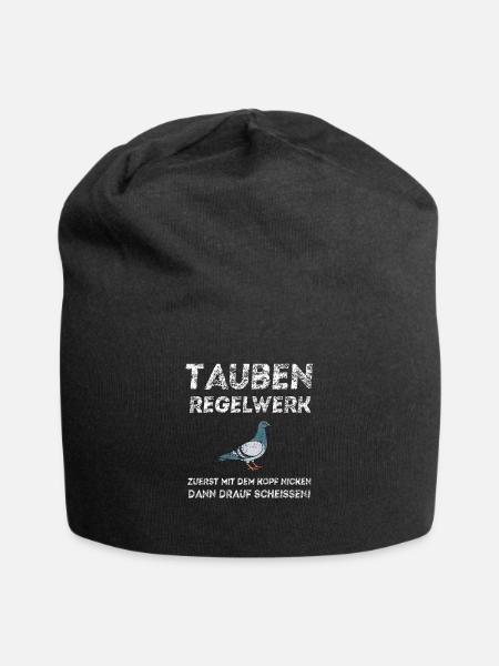 Tauben - Jersey-Beanie - Schwarz