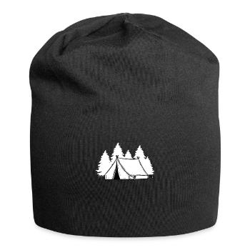 Zelt Zelten Camping - Jersey-Beanie - Schwarz - Vorne