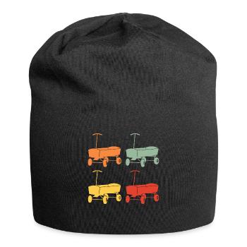 Boßeln Boßelwagen Retro Vintage Design Gift - Jersey Beanie - black - Front