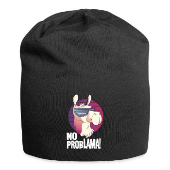 No Problama - Alpaka Lama lustiges Geschenk Motiv - Jersey-Beanie - Schwarz - Vorne