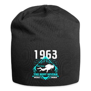 Taucher 1963 Geschenk Tauchen Geburtstagsgeschenk - Jersey-Beanie - Schwarz - Vorne