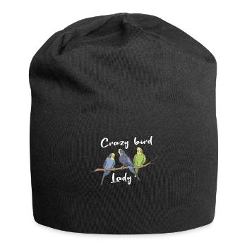 Crazy Bird Lady Lustiges Bird Watching - Jersey-Beanie - Schwarz - Vorne