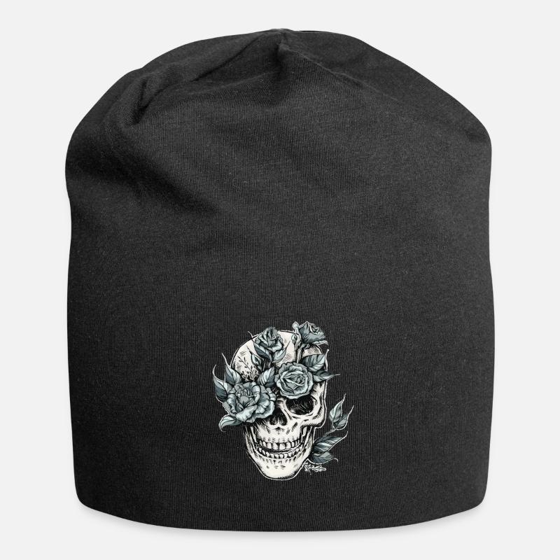 Skull - Jersey Beanie - black