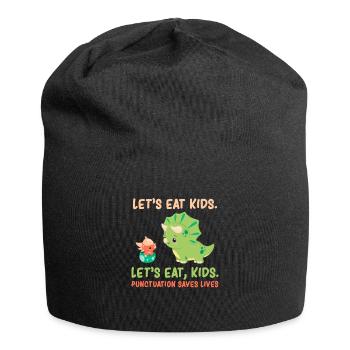 Grammaire anglaise ponctuation humour Trex Dino - Bonnet en jersey - noir - Devant