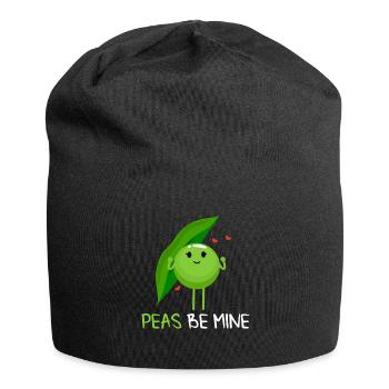 Peas be mine pea and pea pods - Jersey Beanie - black - Front