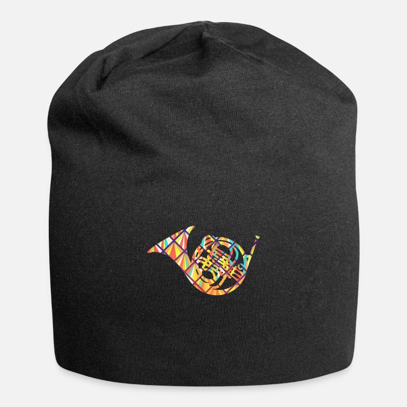 Geometrisches Hemd des Waldhorns - Jersey-Beanie - Schwarz