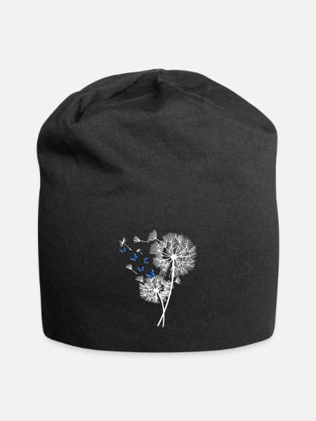 Cadeau de motif de fleur de pissenlit papillon - Bonnet en jersey - noir