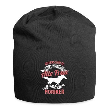 Unterschätze Niemals Alte Frau Noriker Reiterin - Jersey-Beanie - Schwarz - Vorne