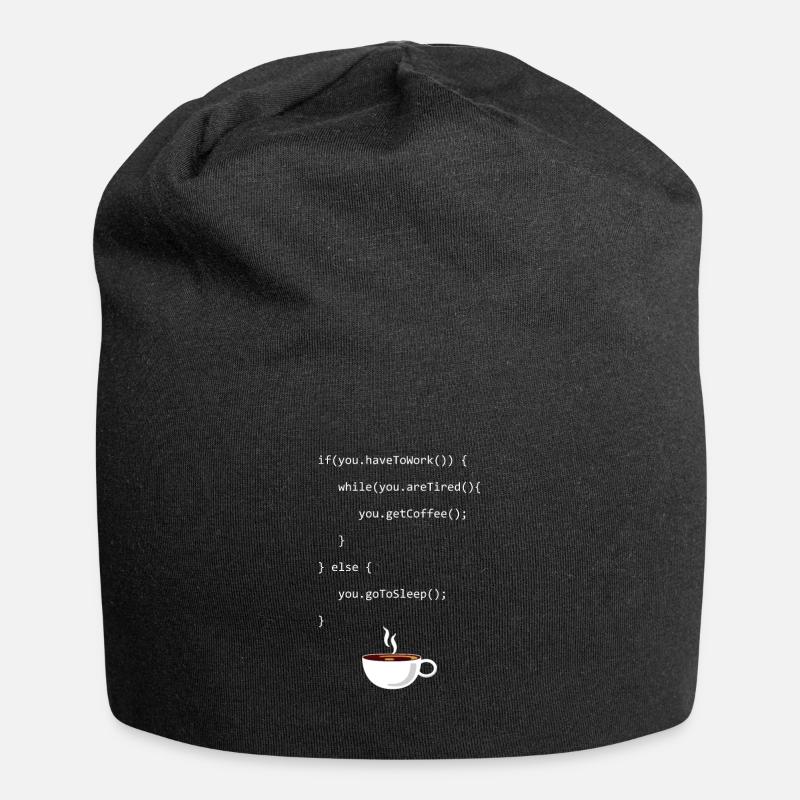 Programming Coffee Softwareingenieur Developer - Jersey-Beanie - Schwarz