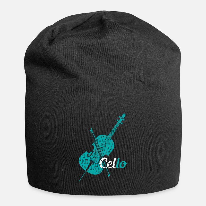 Cello Geige - Jersey-Beanie - Schwarz