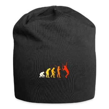 Tennis Evolution Tennisspieler Geschenk - Jersey-Beanie - Schwarz - Vorne