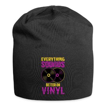 Platine vinyle DJ disques LP - Bonnet en jersey - noir - Devant