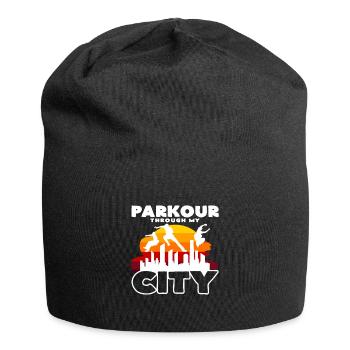Parkour à travers mon style de rue urbain - Bonnet en jersey - noir - Devant